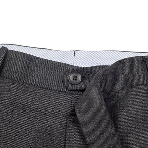 Mid-rise belt loop trousers in grey melange cavalry twill wool (restock)