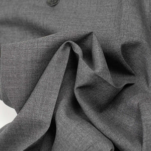 Flat-front trousers in medium grey lightweight fresco wool