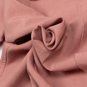 Camp collar short sleeve shirt in terracotta garment-dyed rayon twill