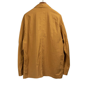 Coverall jacket in ochre herringbone garment-dyed cotton rayon mix