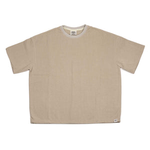 Relaxed terrycloth T-shirt in Beige cotton mix