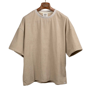 Relaxed terrycloth T-shirt in Beige cotton mix