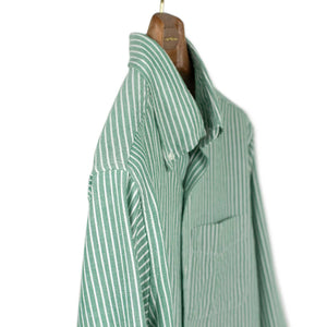 Classic oxford cloth button-down shirt in evergreen stripe (restock)