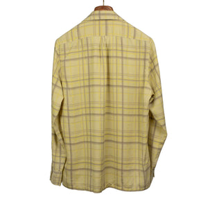 Patio shirt in sunflower plaid tencel gabardine