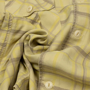 Patio shirt in sunflower plaid tencel gabardine