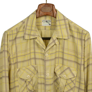 Patio shirt in sunflower plaid tencel gabardine