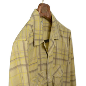 Patio shirt in sunflower plaid tencel gabardine