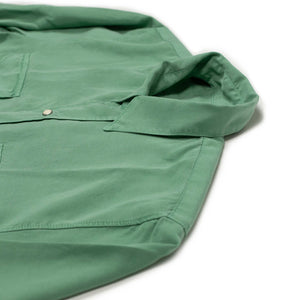 Pearlsnap shirt in celedon green tencel gabardine