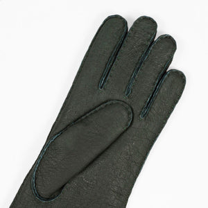 Green peccary gloves, rabbit-fur lining