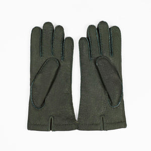 Green peccary gloves, rabbit-fur lining