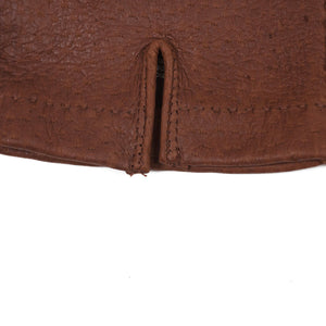 Unlined peccary gloves in exclusive cognac brown color