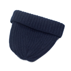 Navy classic ribbed fisherman merino wool hat (restock)