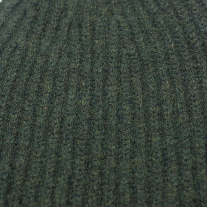 Alpine green classic ribbed fisherman merino wool hat (restock)
