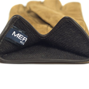 Camel color suede gloves, cashmere lining
