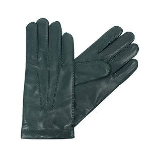 Racing green lambskin gloves, cashmere lining