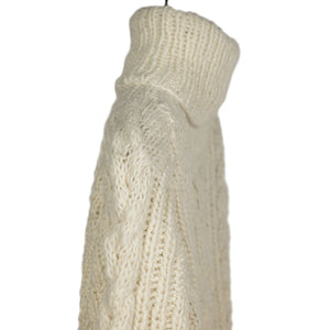Chamula handknit fisherman turtleneck in ivory merino wool (restock)