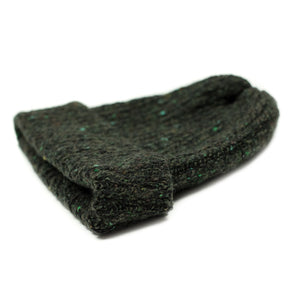 Loden olive wool and cashmere donegal ribbed knit fisherman hat (restock)