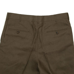 Exclusive "Manhattan" single-pleated high-rise wide trousers in chocolate brown Irish linen