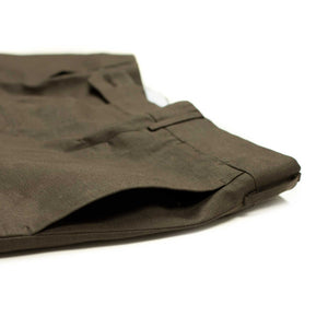Exclusive Manhattan pleated high-rise wide trousers in chocolate brown Irish linen