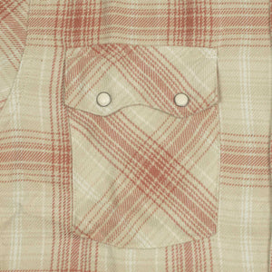 Washed flannel pearlsnap in "Idaho Autumn" rodeo plaid cotton