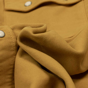 Pearlsnap Western shirt in "Wheat" yellow cotton moleskin