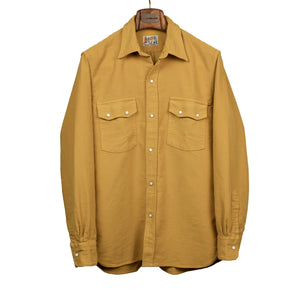 Pearlsnap Western shirt in "Wheat" yellow cotton moleskin