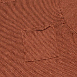 Exclusive knit pocket tee in rust linen
