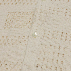 Square Knit camp collar shirt in ecru cotton mix