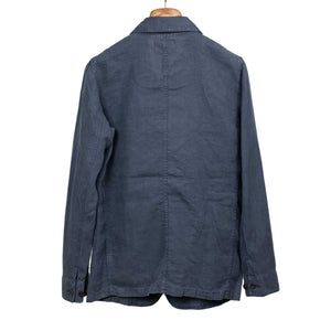 Labura unlined chore jacket in navy blue washed linen (restock)
