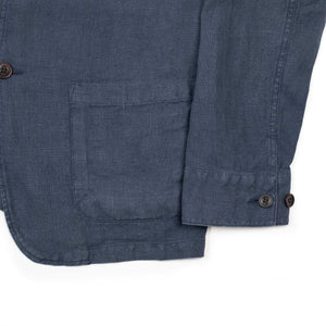 Labura unlined chore jacket in navy blue washed linen (restock)