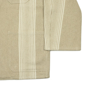 Italian Jail Jacket in natural striped linen and cotton canvas