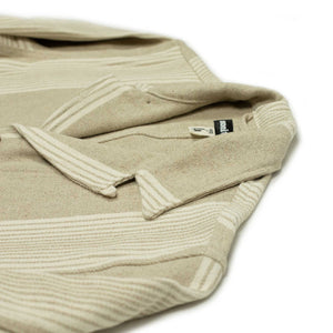 Italian Jail Jacket in natural striped linen and cotton canvas