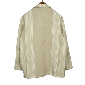 Italian Jail Jacket in natural striped linen and cotton canvas