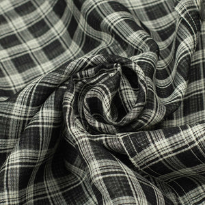 Come-Up-To-The-Studio shirt in black and white check open-weave cotton silk