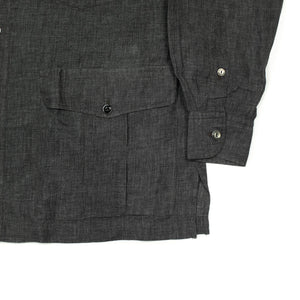 The Shell Collector shirt jacket in charcoal linen plainweave