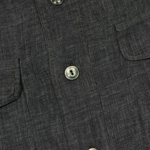 The Shell Collector shirt jacket in charcoal linen plainweave