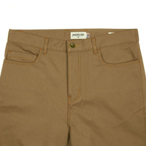 Range pant paneled trousers in oak brown and wheat stretch cotton twill