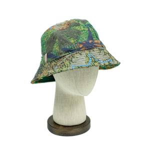 Bucket hat in upcycled hand-embroidered saris and blankets