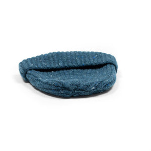 Egeo teal blue wool and cashmere donegal ribbed knit fisherman hat