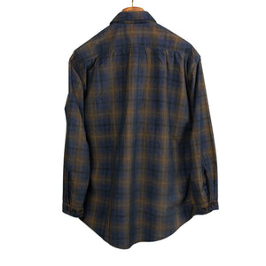 Giorgio oversized work shirt in shadow plaid cotton micro-corduroy