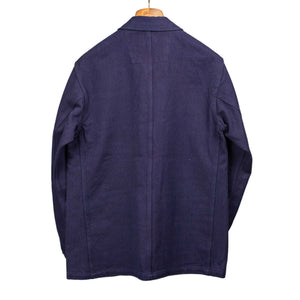 Natural indigo sashiko cotton coverall jacket