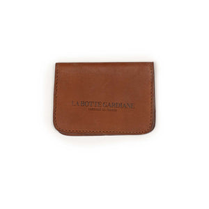 Double card holder in brown Suportlo calf leather
