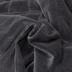 Pleated easy pants in grey cotton corduroy