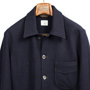 Winter Plage coat in navy virgin wool peacloth