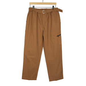 Service pants in sienna brown cotton canvas