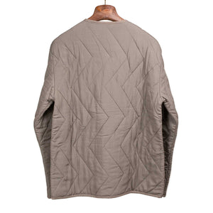 Liner jacket in steel grey zig zag quilted tencel
