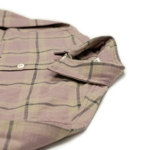 Crosscut flannel shirt in mauve check cotton