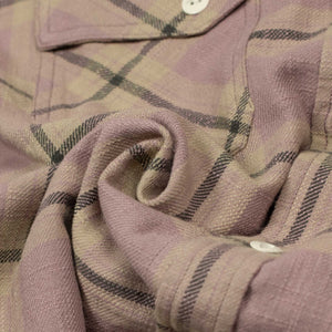 Crosscut flannel shirt in mauve check cotton