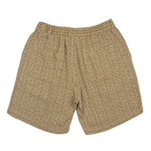 Maze jacquard shorts in ecru and nutmeg cotton