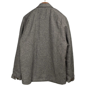 An Irrational Element A Jacket in black and grey recycled wool tweed mix  with teddy lining – No Man Walks Alone Europe